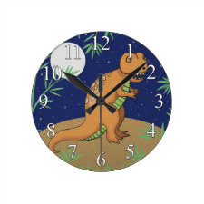 T-Rex Dinosaur Boys Wall Clock