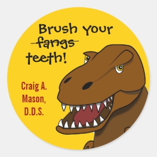 T-rex Dinosaur Brush Your Teeth Dentist Sticker