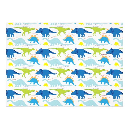 T Rex Dinosaur Kids Birthday Party Invitations 5x7