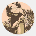 T-Rex/Dinosaur Round Stickers