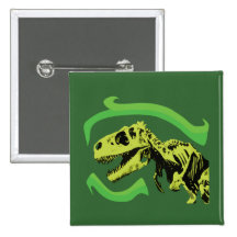 T-Rex Dinosaur Skeleton Pinback Button