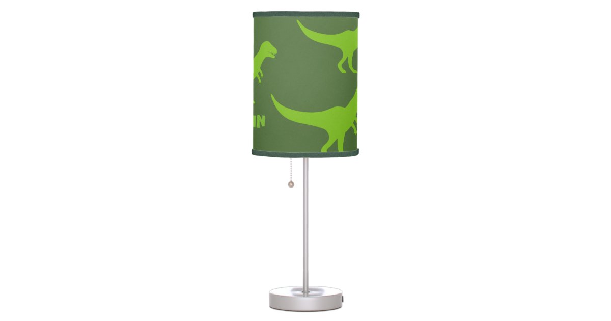 T rex dinosaur table lamp decor for boys bedroom | Zazzle