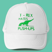 T REX HATES PUSHUPS Funny Dino Design hats