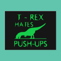 T REX HATES PUSHUPS Funny Dino Design postcards
