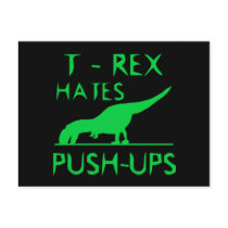 T REX HATES PUSHUPS Funny Dino Design Postcard