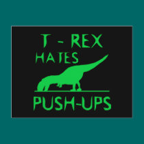 T REX HATES PUSHUPS Funny Dino Design postcards