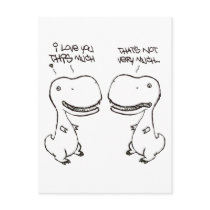 T-rex love post cards
