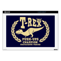 T-Rex Loves Push-Ups Laptop Decals