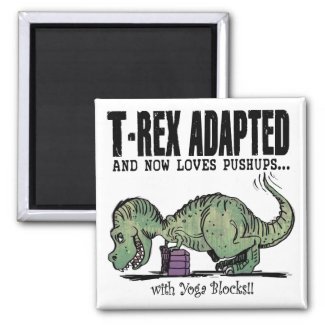 T-Rex Loves Pushups Refrigerator Magnet