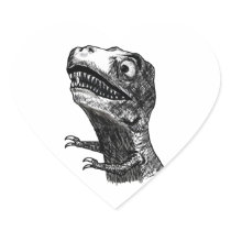 T-Rex Rage Meme - Heart Stickers