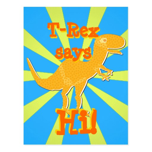 T-Rex says Hi Postcard