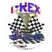 T-Rex  T-Shirt Round Stickers