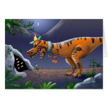 T Rex Trick or Treat Card