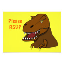 T-Rex Tyrannosaurus Rex Scary Cartoon Dinosaur Invite