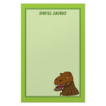 T-Rex Tyrannosaurus Rex Scary Cartoon Dinosaur Personalized Stationery