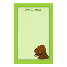 T-Rex Tyrannosaurus Rex Scary Cartoon Dinosaur Personalized Stationery
