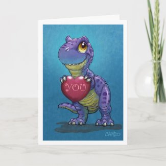 T-Rex Valentine Greeting Card