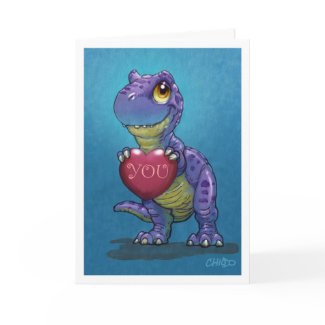 T-Rex Valentine Greeting Card