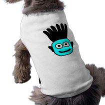 T-Ron--Kid With Funky Mohawk, Blue Doggie Tshirt