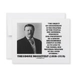 T. Roosevelt Object Government Welfare Of People Announcement