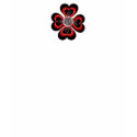 T-Shirt Black Red Love Heart Flowers
