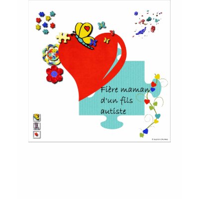 T-shirt Fi?&iquest;re maman d'un fils autiste