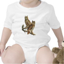 T-Shirt: Great Horned Owl by John Audubon