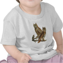 T-Shirt: Great Horned Owl by John Audubon