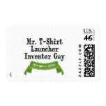 T-Shirt Launcher Inventor Postage Stamp