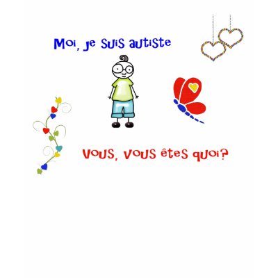 T-shirt Moi je suis autiste blanc