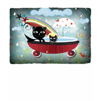 T-Shirt Mother and Baby cat bathtubb