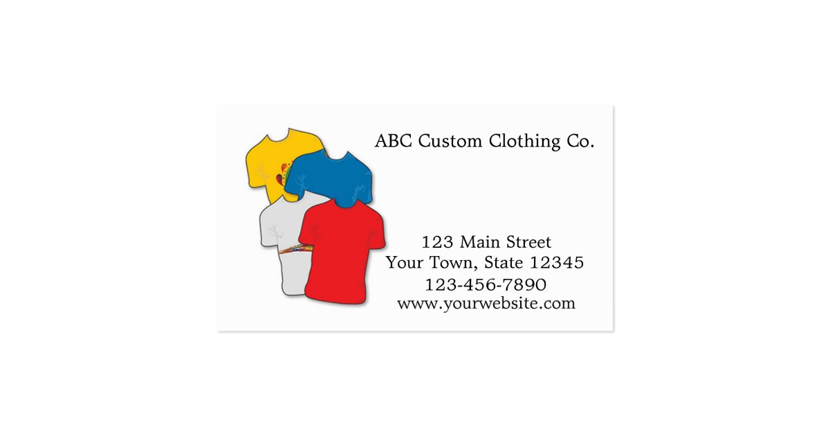 Tshirt Shop Business Card Zazzle