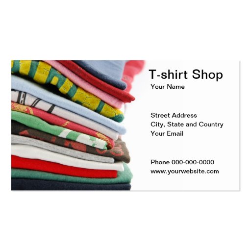T-shirt Shop Business Card (front side)