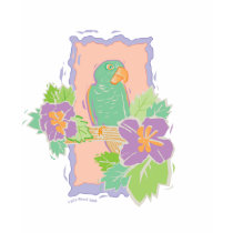 T SHIRT ~ Tropical Bird in Pastels