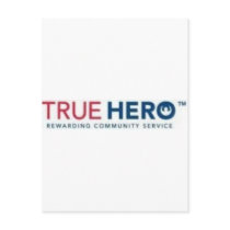 T-shirt: True Hero logo with Tag line postcards by truehero_org T-shirt: True Hero logo with Tag line postcards