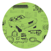 TA22 Celica Tosco Parts Poster Sticker