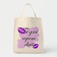 Tá grá agam duit - Irish Gaelic I love Canvas Bag