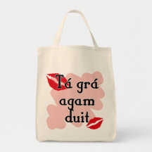 Tá grá agam duit - Irish Gaelic I love you Tote Bags