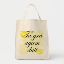 Tá grá agam duit - Irish Gaelic I love you Canvas Bags