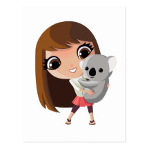 Taara and Pudding the Koala Post Card