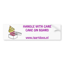 taartdoos logo, Voorzichtige rijderTaart aan bo... Bumper Stickers