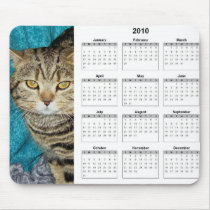 Tabby 2010 cat calendar mousepad