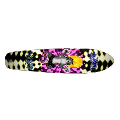 tabby buddha skate board by wolffreeborn