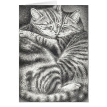 TABBY CAT AFFECTION GREETING CARDS