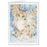 Tabby cat angel customizable notecard