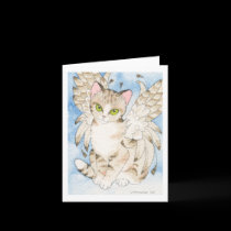 Tabby cat angel notecard