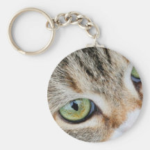 Tabby Cat Eyes Looking At You Keychains