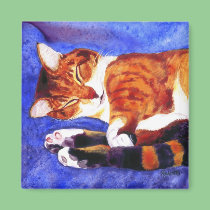 Tabby Cat Magnet - "Nap Time"