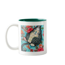 Tabby Cat on a Cushion Coffee Mug