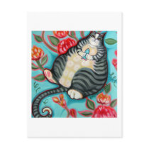 Tabby Cat on a Cushion Postcard